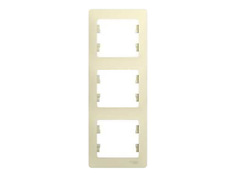 Рамки для розеток, выключателей, накладки декоративные рамка 3 поста SCHNEIDER ELECTRIC Glossa бежевый вертикальное