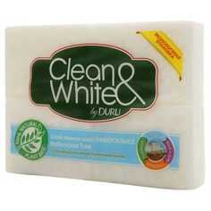 Средства для стирки белья мыло хозяйственное DURU Clean&White Универсальное 4шт 125г