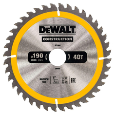 Полотна для дисковых пил диск пильный DEWALT по дереву 190х30мм 40 зубьев