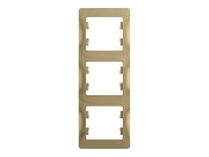 Рамки для розеток, выключателей, накладки декоративные рамка 3 поста SCHNEIDER ELECTRIC Glossa титан вертикальное
