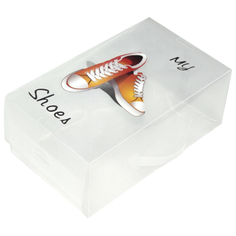 Чехлы для обуви коробка РЫЖИЙ КОТ, 33х20х13 см, 8,5 л, для хранения обуви, пластик, с крышкой
