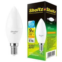 Лампы светодиодные лампа светодиодная SHOLTZ 9Вт E14 700лм 2700K 220В свеча
