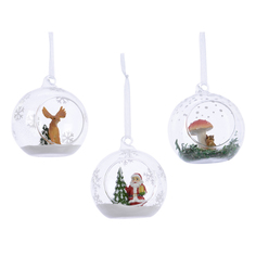 Игрушки елочные одиночные подвеска Фигурка в шаре 9см стекло в асс-те Kaemingk