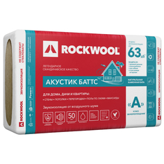 Вата минеральная теплоизоляция ROCKWOOL Акустик Баттс 1000х600х50мм