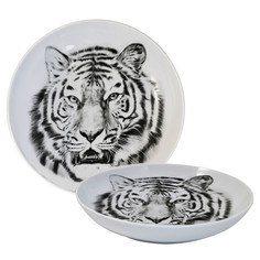 Тарелки тарелка ДОБРУШ Тигр 20,5см глубокая фарфор