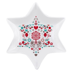 Блюда фигурные большие и средние без ножки блюдо фарфоровое ATMOSPHERE Christmas Star, 17.5 см , фарфор Atmosphere®