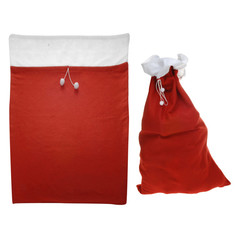 Мешки, носки, корзинки для новогодних подарков мешок Деда мороза текстиль, 60х90 см, красный Koopman