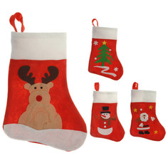Мешки, носки, корзинки для новогодних подарков носок новогодний, 35 см, фетр, в ассортименте Koopman