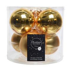Шары елочные в наборах набор шаров 80мм 6шт стекло золото Kaemingk