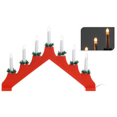 Светильники горки и канделябры декоративные светильник Горка 7 свечей 43х6х28см красный пластик Koopman