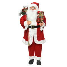 Фигуры новогодние фигура Дед Мороз с подарками 110см красный Kaemingk