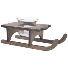 Подсвечники новогодние подсвечник Санки 11см дерево коричневый Kaemingk