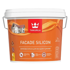 Краски и эмали фасадные краска акриловая фасадная TIKKURILA Facade Silicon база А 5л белая, арт.700011475