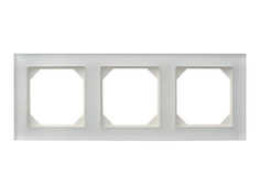 Рамки для розеток, выключателей, накладки декоративные рамка 3 поста LIREGUS Epsilon стекло белый