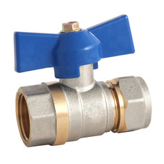 Запорная арматура для трубопроводов кран шаровый под металлопластиковую трубу, 16 х 1/2 ц/г бант Aqualink