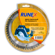 Полотна для дисковых пил диск пильный RUNEX по ламинату 180х20/16мм 54 зубьев