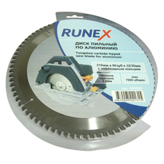 Полотна для дисковых пил диск пильный RUNEX по алюминию 210х32/30мм 80 зубьев