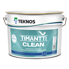 Краски для стен и потолков краска акрилатная ТEKNOS Timantti Clean база А для стен и потолков антимикробная 9л белая Teknos