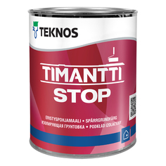 Краски для стен и потолков краска-грунт в/д TEKNOS Timantti Stop для стен и потолков изолирующая 0,9л белая, арт.ЭК000130571