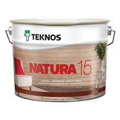 Лаки специальные лак акриловый ТEKNOS Natura 15 для стен и потолков 9л полуматовый, арт.ЭК000130389 Teknos