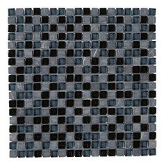 Плитка мозаика каменная мозаика из стекла и камня Barya 30х30х0,8 черная Не указана