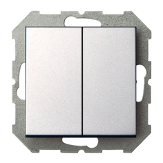 Выключатели встраиваемые выключатель 2-клавишный LIREGUS Epsilon, серебро