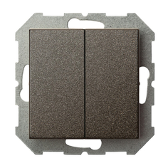 Выключатели встраиваемые выключатель 2-клавишный LIREGUS Epsilon, черный