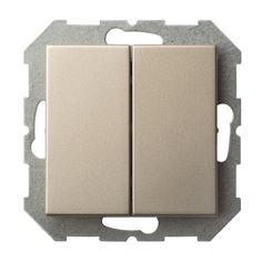 Выключатели встраиваемые выключатель 2-клавишный LIREGUS Epsilon, шампань