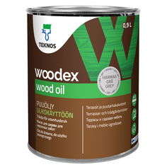 Масла древозащитные масло для дерева ТEKNOS Woodex Wood Oil 0,9л серое, арт.ЭК000129670 Teknos