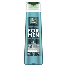 Шампуни для волос шампунь ЧИСТАЯ ЛИНИЯ 3в1 Энергия и Чистота 400мл мужской