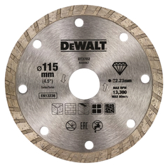 Диски отрезные алмазные диск алмазный DEWALT 115х22,2x2,1 мм, турбированный
