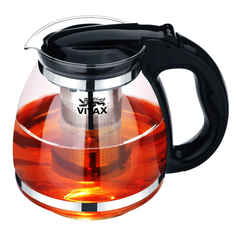 Чайники заварочные чайник заварочный VITAX Lulworth 1500мл стекло, пластик, металл