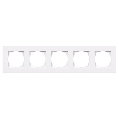 Рамки для розеток, выключателей, накладки декоративные рамка 5 постов GUNSAN Eqona, белый