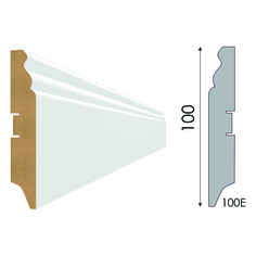 Плинтусы на основе МДФ плинтус МДФ STELLA 100E 2000x100x16мм белый под покраску