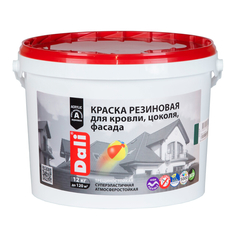 Краски и эмали специальные краска акриловая DALI резиновая 12кг белая, арт.20730