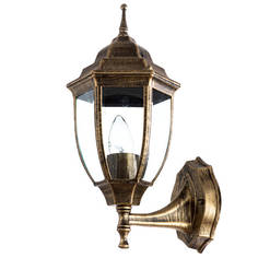 Уличные фонари уличный светильник ARTE LAMP Pegasus 1х60Вт E27 металл стекло черно-золотой