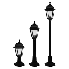 Фонари для наружного освещения светильник уличный DUWI Basis столб 3 в 1 390-650-960мм 60W черный