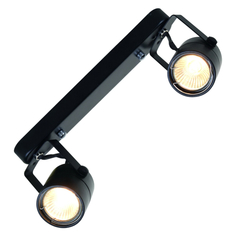 Споты спот Lente 2х50Вт GU10 230В металл крашеный черный Arte Lamp