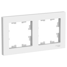 Рамки для розеток, выключателей, накладки декоративные рамка 2 поста Atlas Design белый Schneider Electric