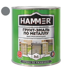 Краски и эмали по металлу и ржавчине грунт-эмаль по металлу HAMMER 2,7кг серая, арт.ЭК000125866