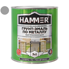 Краски и эмали по металлу и ржавчине грунт-эмаль по металлу HAMMER 2,7кг светло-серая, арт.ЭК000125868