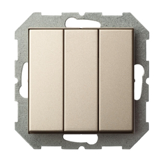 Выключатели встраиваемые выключатель 3-клавишный LIREGUS Epsilon, шампань