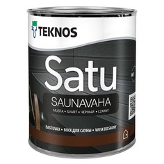 Покрытия декоративные воск ТEKNOS satu saunavaha 0,9л черный, арт.ЭК000129676 Teknos