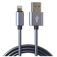 Разветвители прикуривателя, зарядняе устройства для телефоно дата-кабель USB-Lightning 8P 1м металл оплетка Qumann