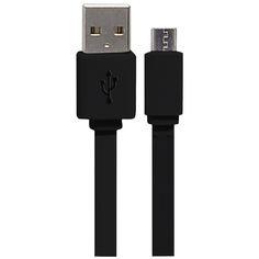 Разветвители прикуривателя, зарядняе устройства для телефоно дата-кабель USB-micro 1м резиновая оплетка черный Zipower
