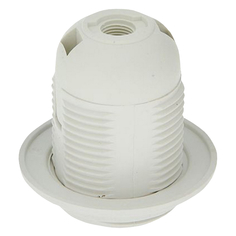 Патроны для лампочек патрон Е27 с кольцом термостойкий пластик белый Dori