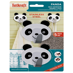 Крючки и планки для ванной комнаты крючок одинарный TATKRAFT Panda cамоклеющийся сталь 2шт