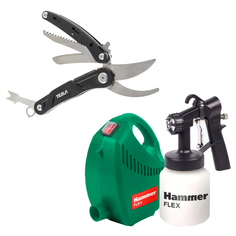 Краскопульты краскопульт HAMMER PRZ500B 500Вт + мультитул садовый TESLA МТ-06 4в1