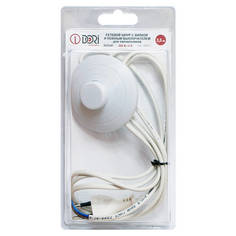 Кабель готовый со штекером (вилкой) кабель для торшера DORI 2х0,5 3,5м 2А с выключателем белый