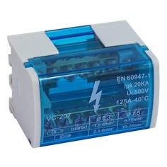 Шины нулевые шина нулевая DORI на Din-рейку в корпусе 2 шины по 7 отверстий